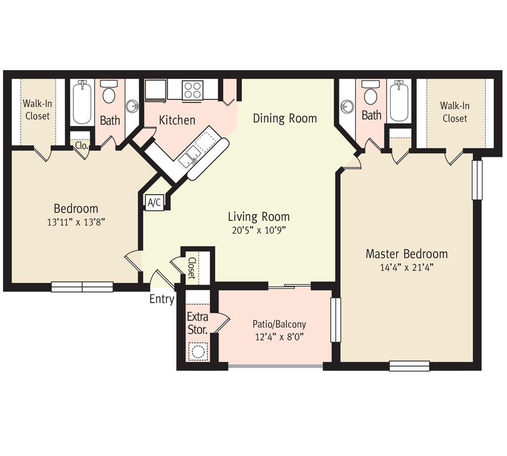 Queen Palm Apartment Floorplan